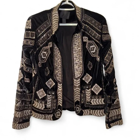 Silver beaded Elegant  Women's jacket - Picture 3 of 9